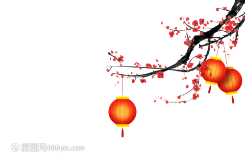 梅花枝上的燈籠