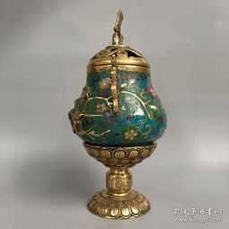 老銅器掐絲銅胎琺瑯彩銅景泰藍(lán)宮燈老油燈