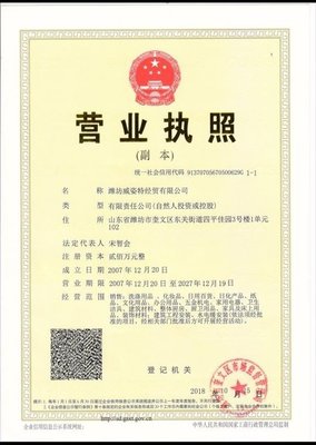 銷售經(jīng)理/主管_濰坊威姿特經(jīng)貿(mào)招聘信息